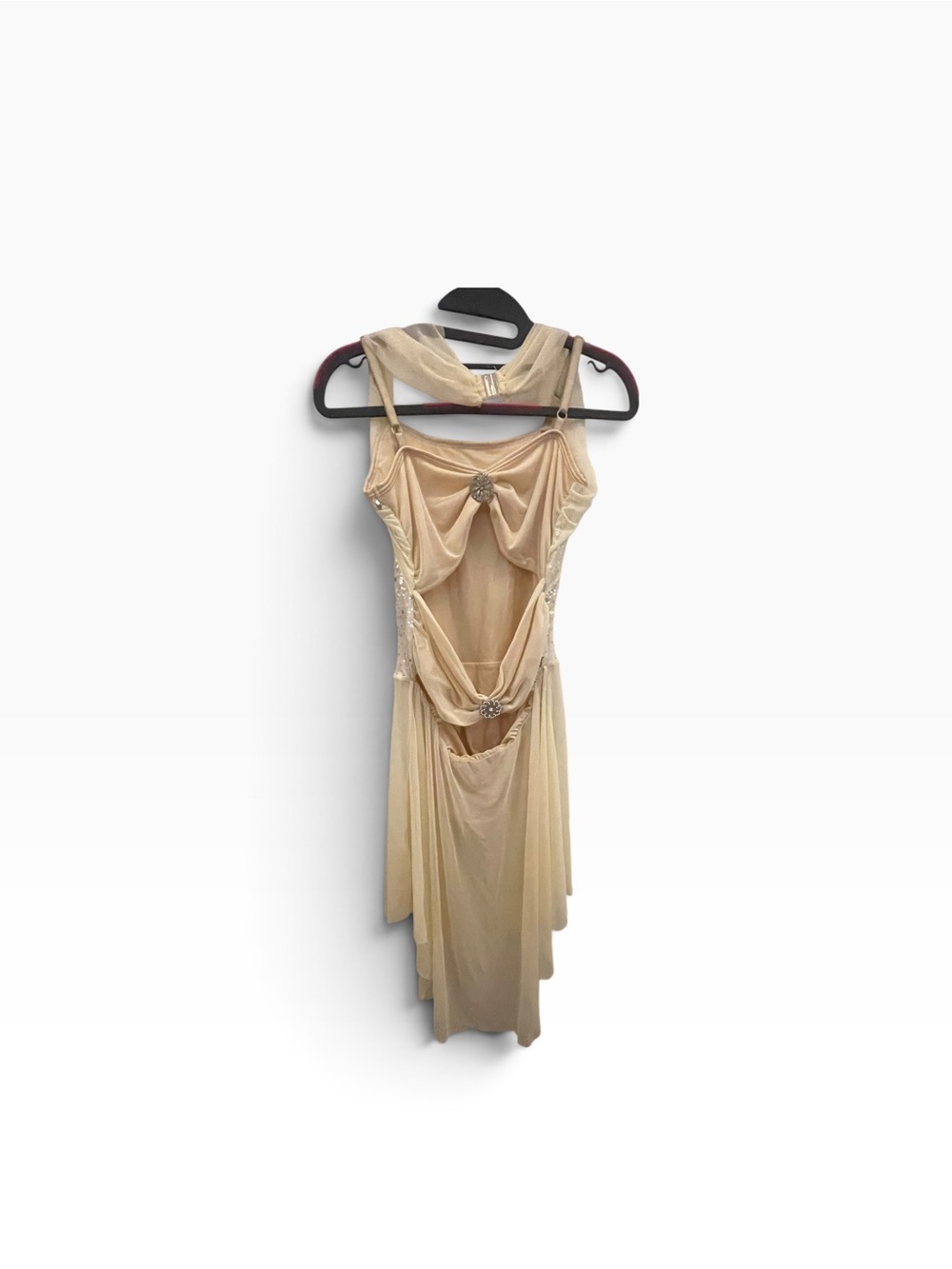 A wish come true- 22007Y- Ivory Sequin Halter Dance Costume - Picture 4 of 5